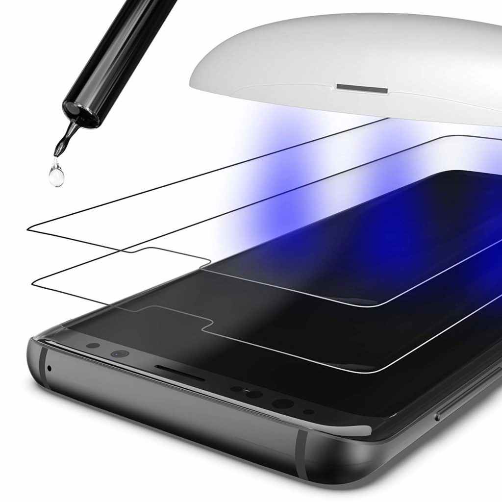 Samsung S9 Panzerglas mit UV-Lampe